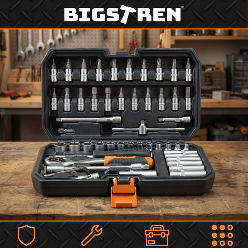 56-Piece Tool Set with 1/4" Socket Wrenches, Case