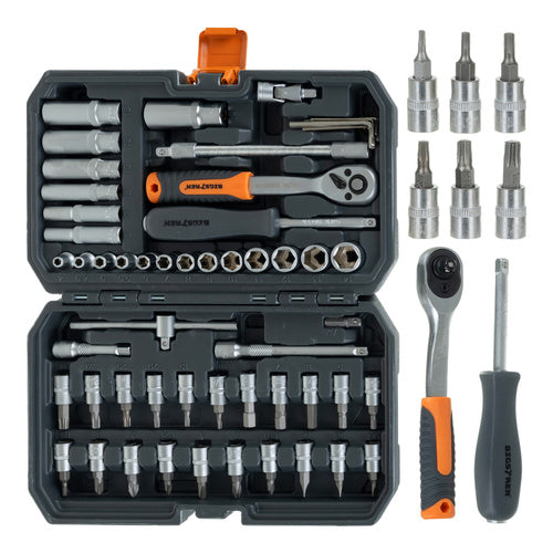 56-Piece Tool Set with 1/4" Socket Wrenches, Case