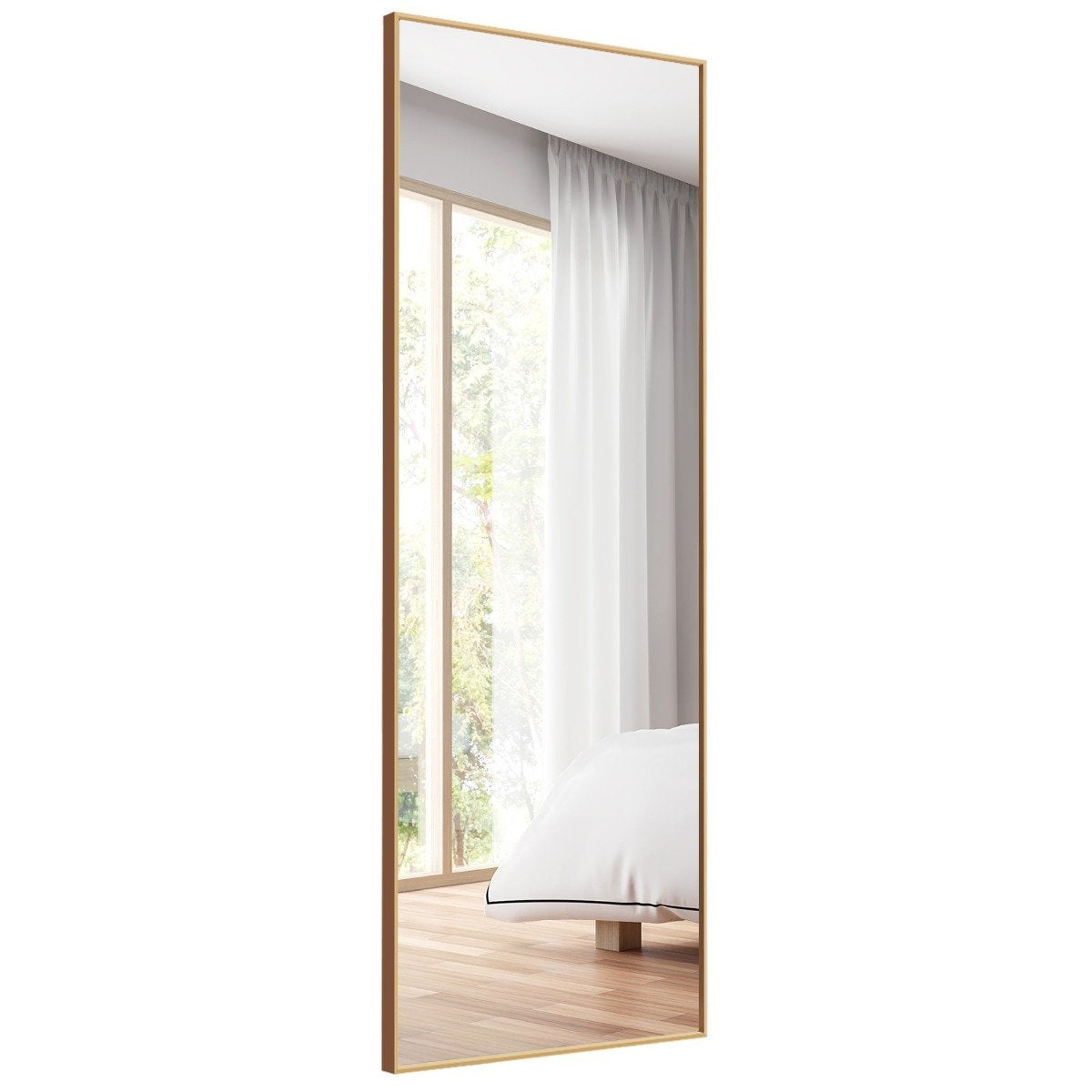 56 x 150 cm HD full-length mirror for hanging or leaning wall mirror gold
