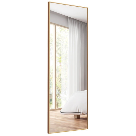 56 x 150 cm HD full-length mirror for hanging or leaning wall mirror gold