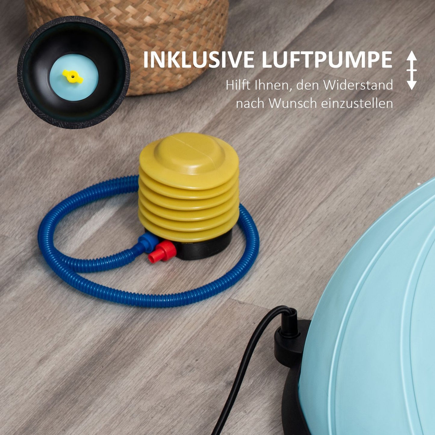 58 cm Half Yoga Ball Trainer with rope for balance stability