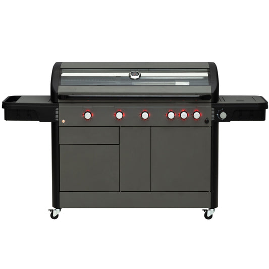 5-Burner Gas Grill with Side and Rear Burners