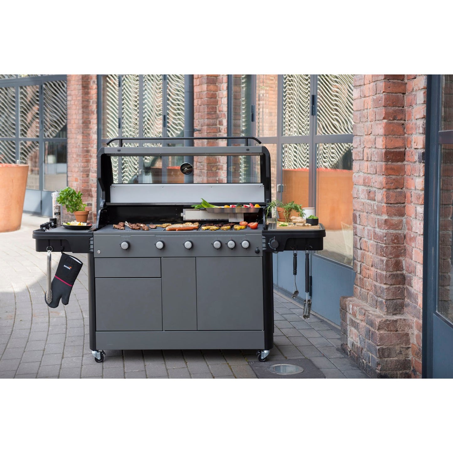 5-Burner Gas Grill with Side and Rear Burners
