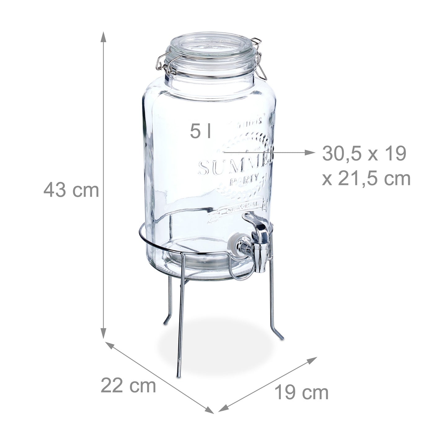 5 L beverage dispenser with stand