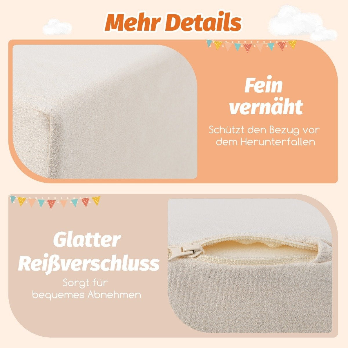 5 PCS. Foam building blocks, giant building blocks with ball pit, large building blocks for running around, beige