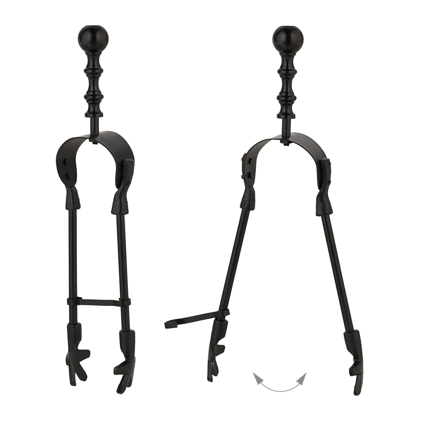 5-Piece Black Metal Fireplace Tool Set