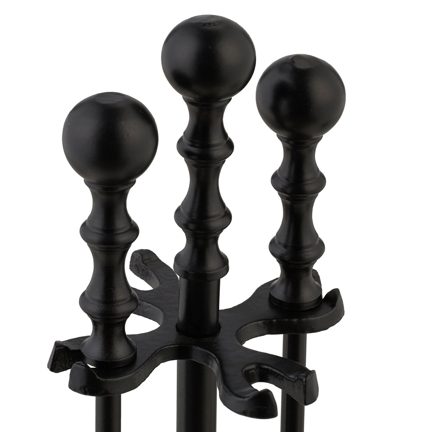 5-Piece Black Metal Fireplace Tool Set