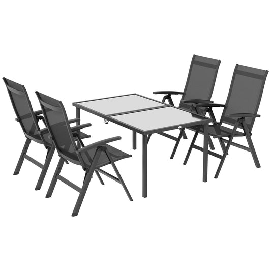 Outdoor garden furniture set - table and 4 folding chairs