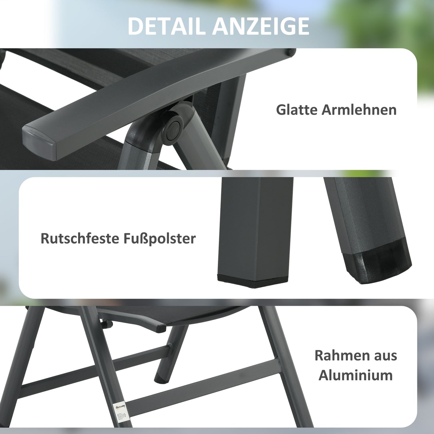 Outdoor garden furniture set - table and 4 folding chairs