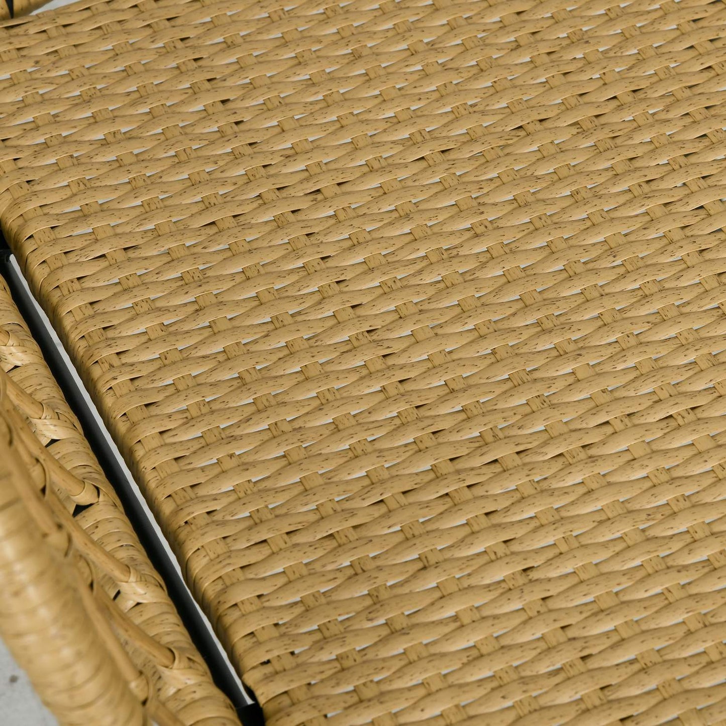 Garden furniture in rattan, cushioned, 5-piece beige