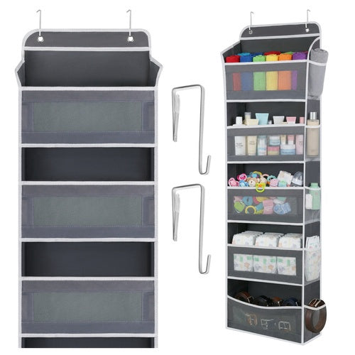 5-Shelf Hanging Door Organizer, Stainless Steel Hooks