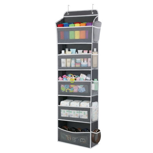 5-Shelf Hanging Door Organizer, Stainless Steel Hooks