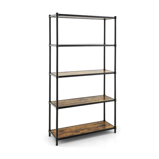 5-Tier Bookcase Freestanding Storage Rack 80 x 29 x 154 cm