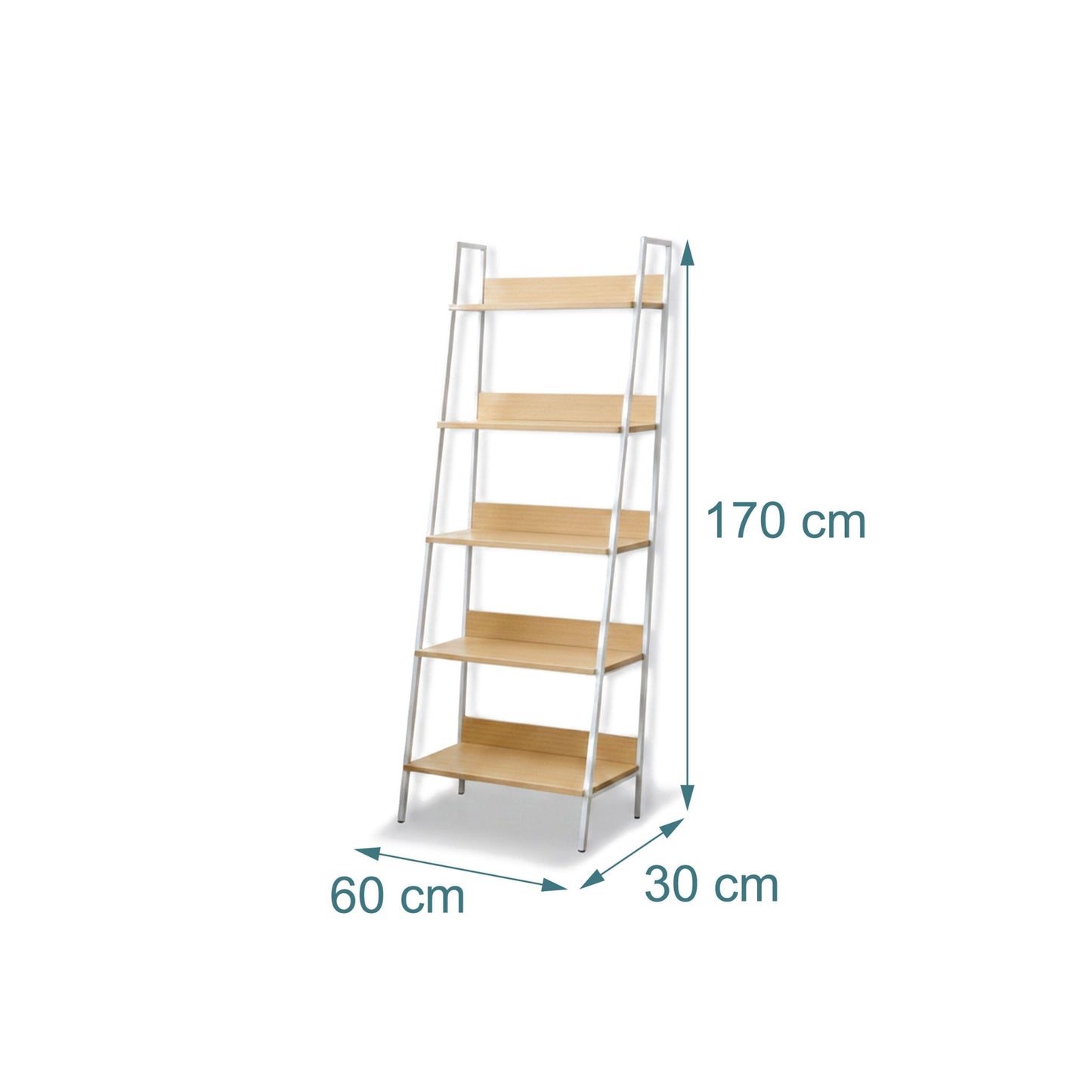 5-Tier Ladder Shelf Unit for Living Room Storage