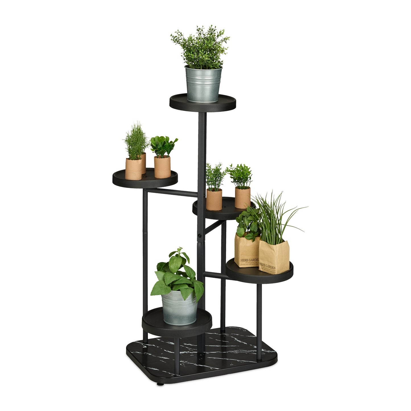 5-Tier Metal & Plastic Plant Stand