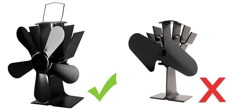 5-blade fireplace fan