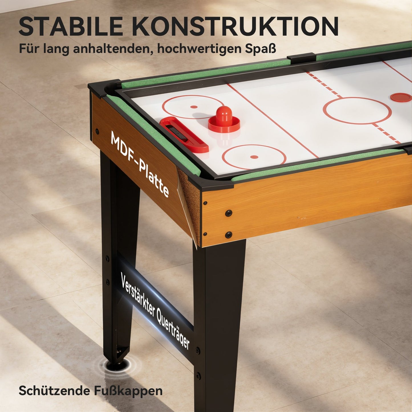 5-in-1 Game Table, Foosball, Hockey, Tennis, Walnut