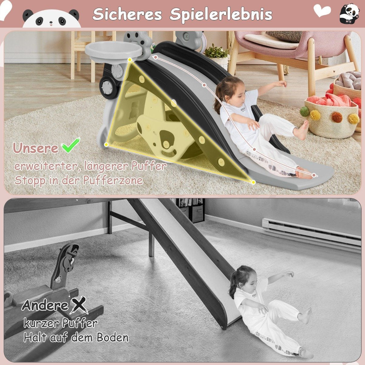 5-in-1 Kids Slide & Rocking Horse Set with Basketball