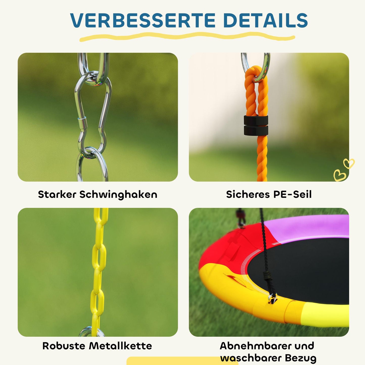 5-in-1 Outdoor Playset with Slide & Swings for Kids