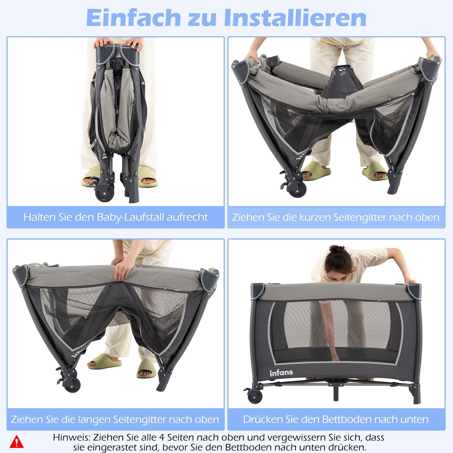 5-in-1 Portable Baby Crib with Changing Table & Bassinet