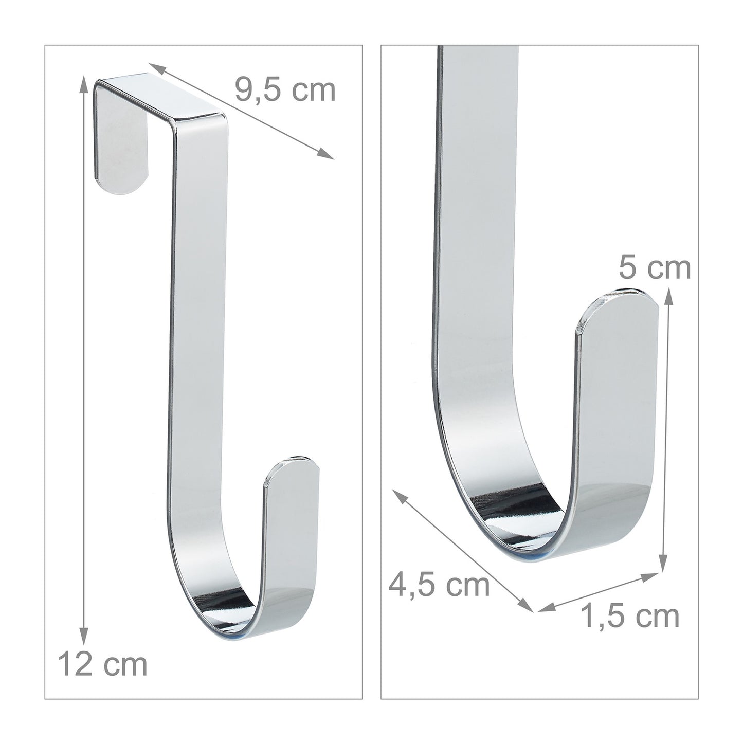 5 pcs. stainless steel door hooks