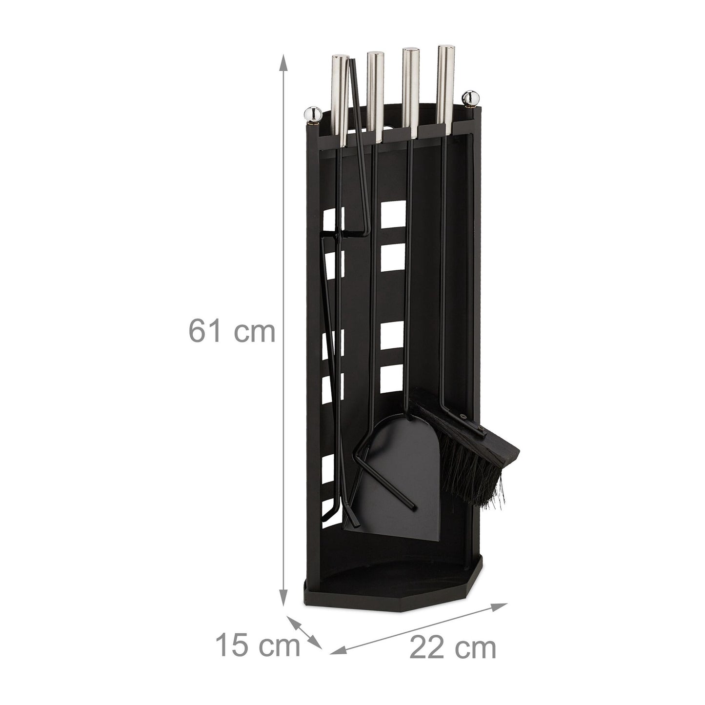 5-piece fireplace set in black