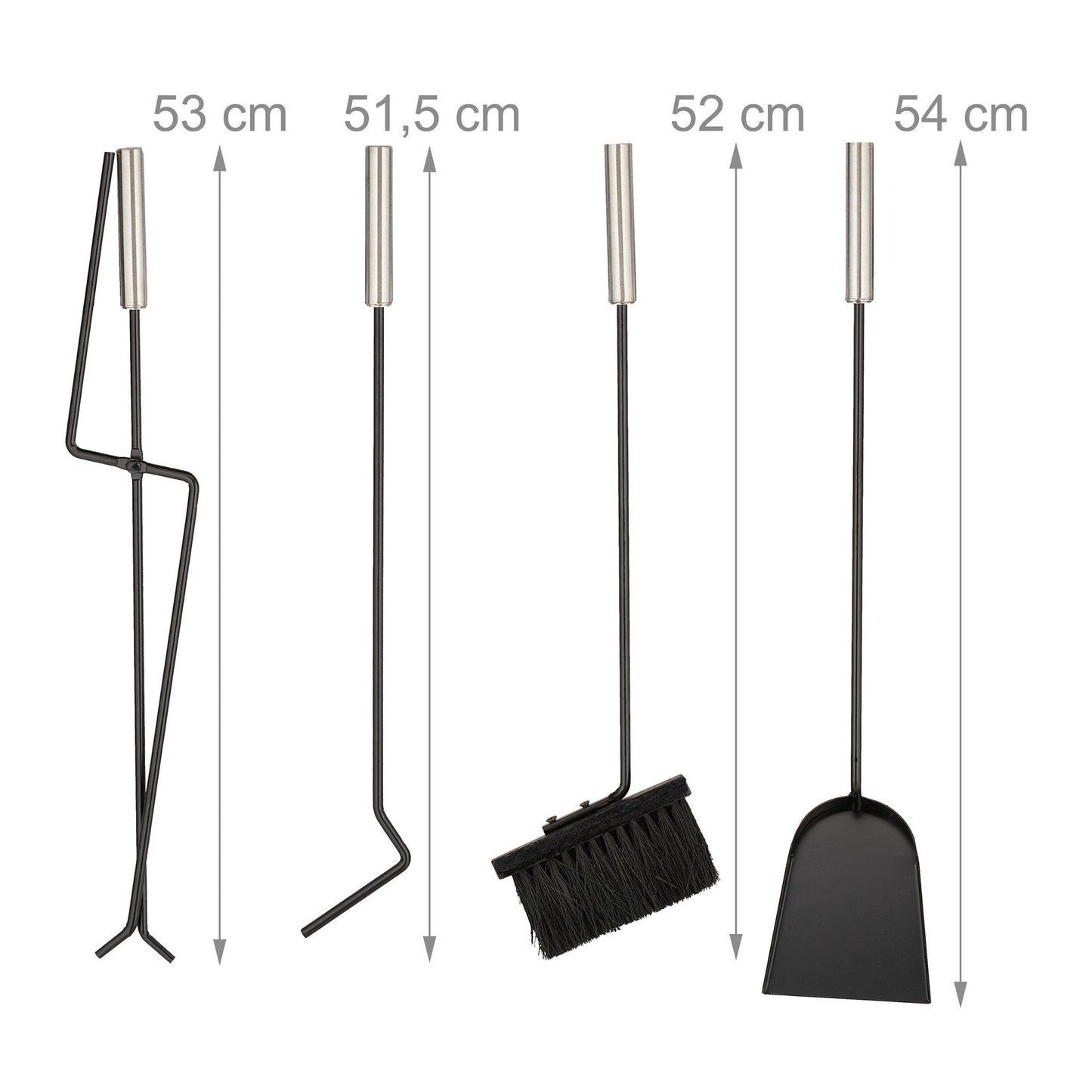5-piece fireplace set in black