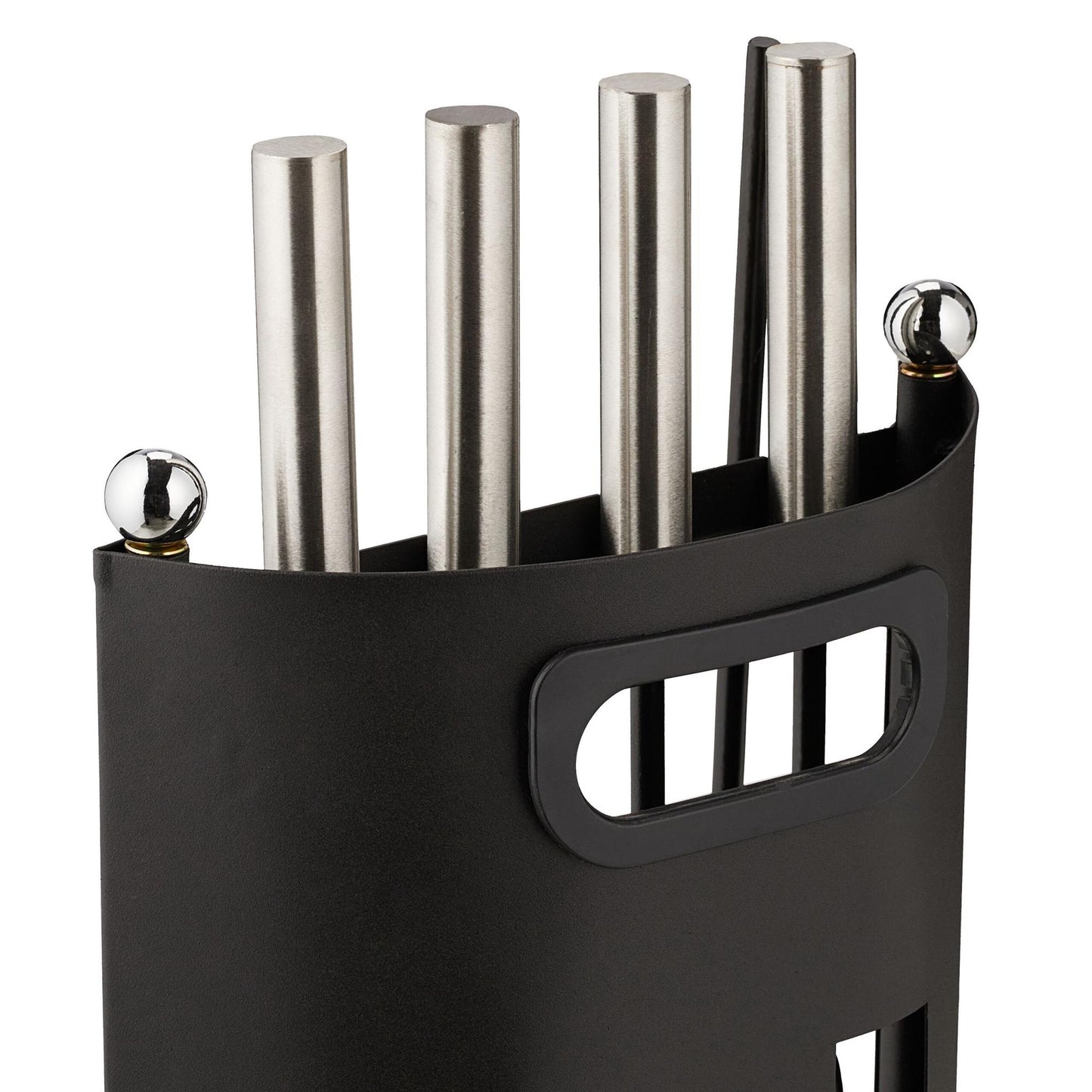 5-piece fireplace set in black