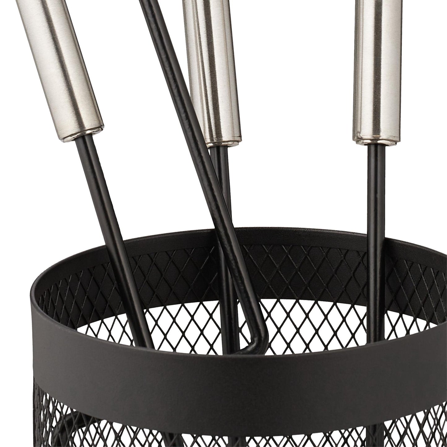 5-piece fireplace set in black bucket