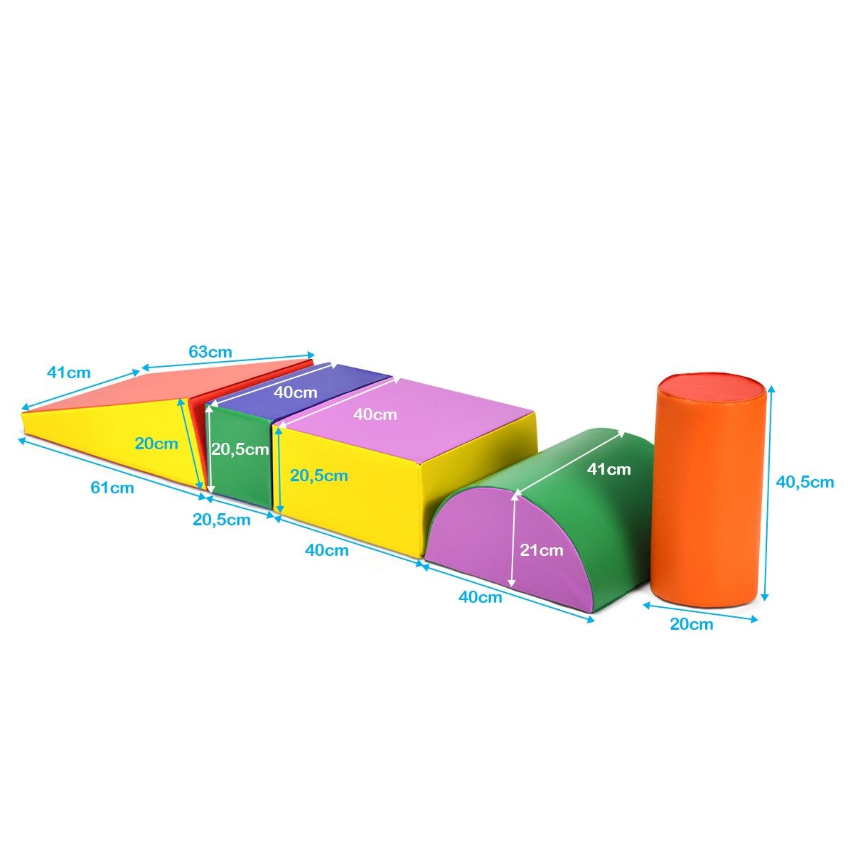 5-piece foam building blocks, giant building blocks for running around and climbing, soft building blocks, foam, colorful