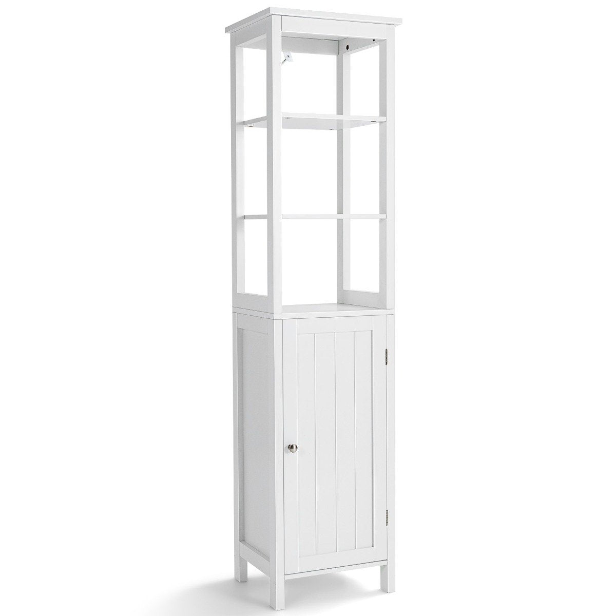 5-tier narrow tall cabinet with 3-position shelf 40 x 32 x 161.5 cm white