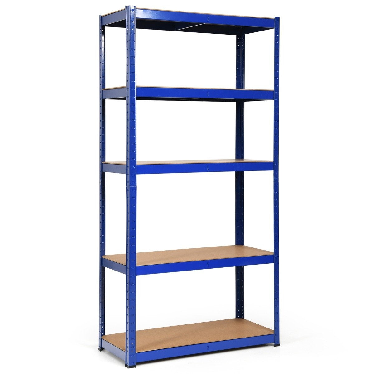 5 tier storage shelf, space-saving heavy-duty shelf, metal shelf, workshop shelf, blue