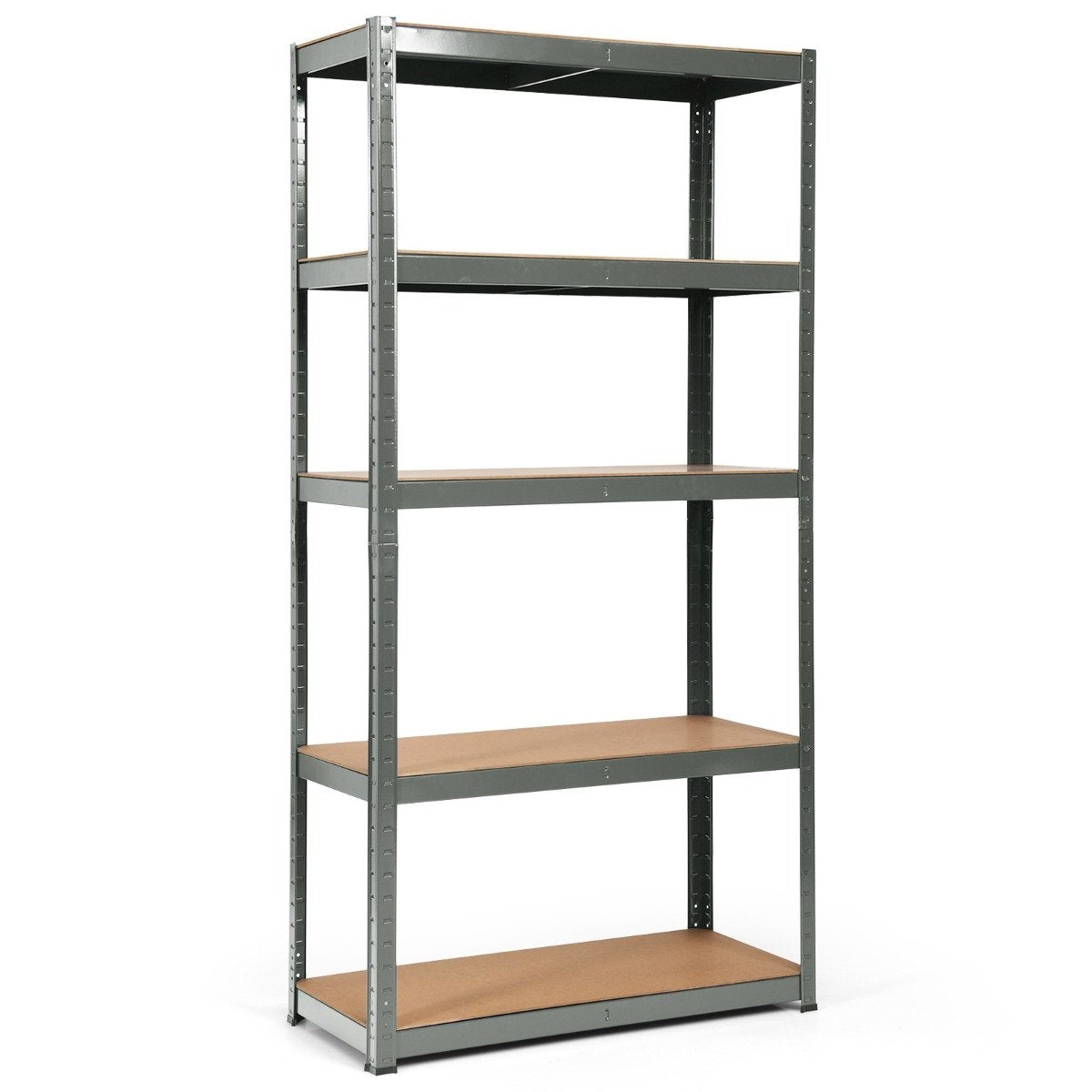 5 tier storage shelf, space-saving heavy-duty shelf, metal shelf, workshop shelf, grey