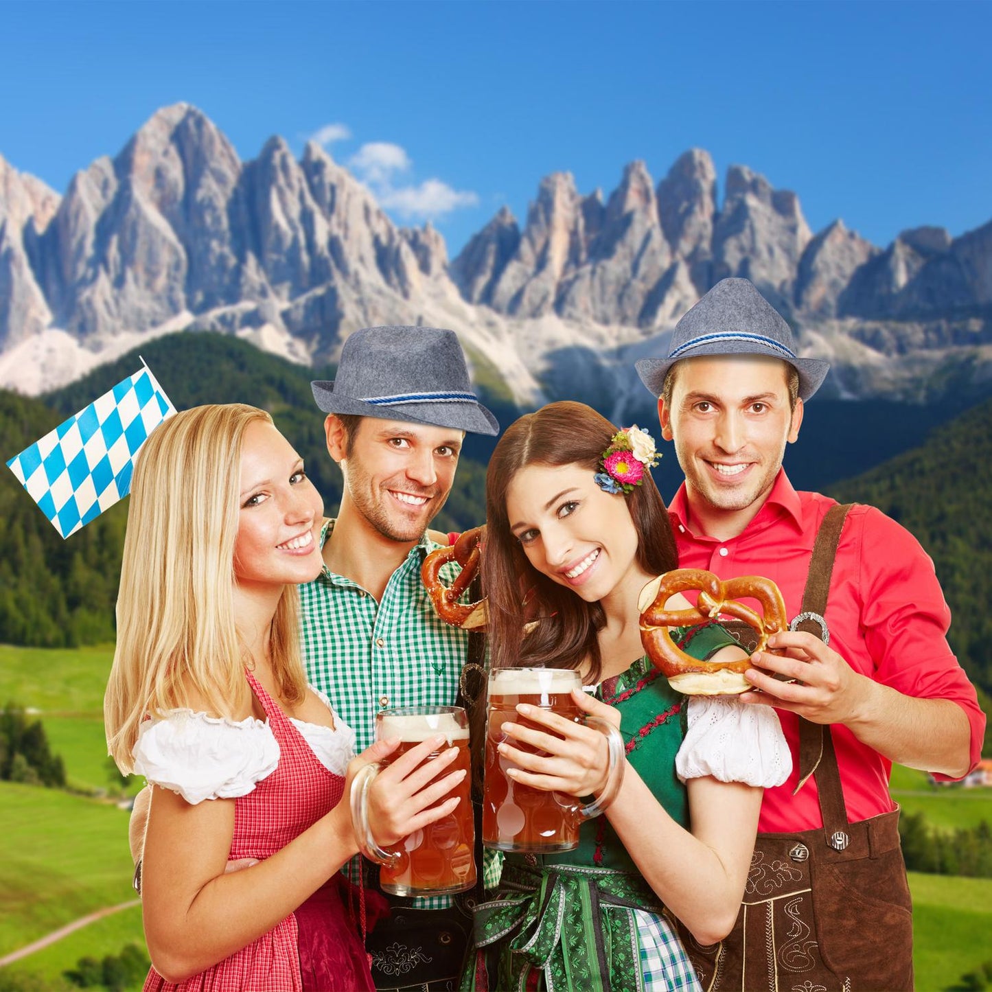 5x Traditional Bavarian Hat