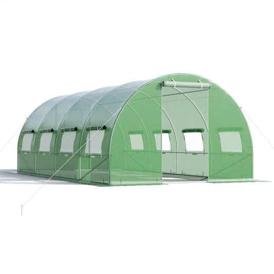 600 x 300 x 200 cm Large Walk-in Tunnel Greenhouse Green