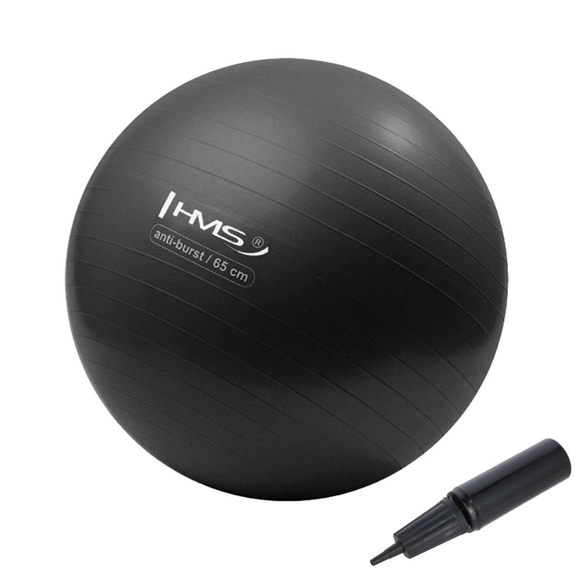 65cm Black Gym Ball – Anti-Burst, Non-Slip