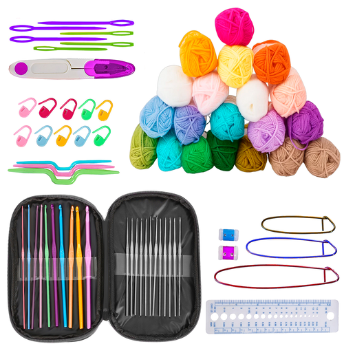 69-Piece Crochet Set with Hooks and Accessories