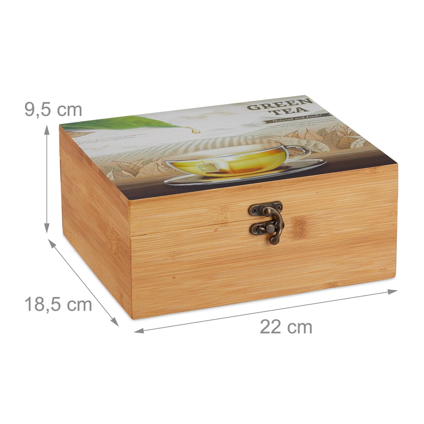 6-Compartment Bamboo Tea Box