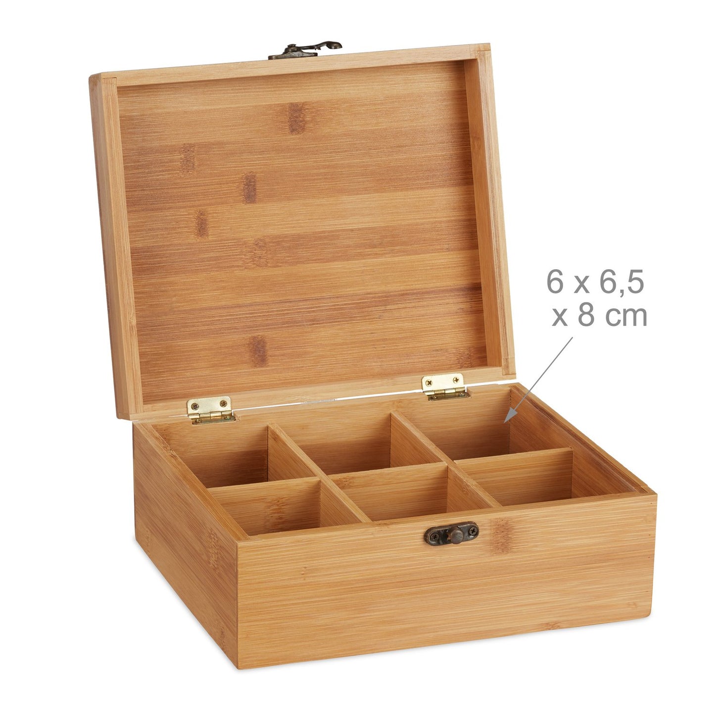 6-Compartment Bamboo Tea Box