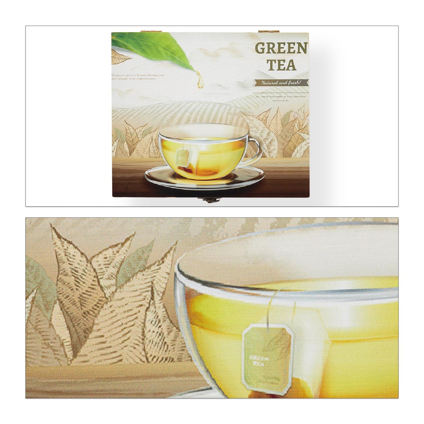 6-Compartment Bamboo Tea Box