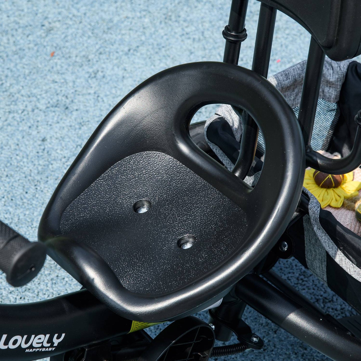 6-in-1 tricycle for children, sun protection and safety belt, gray