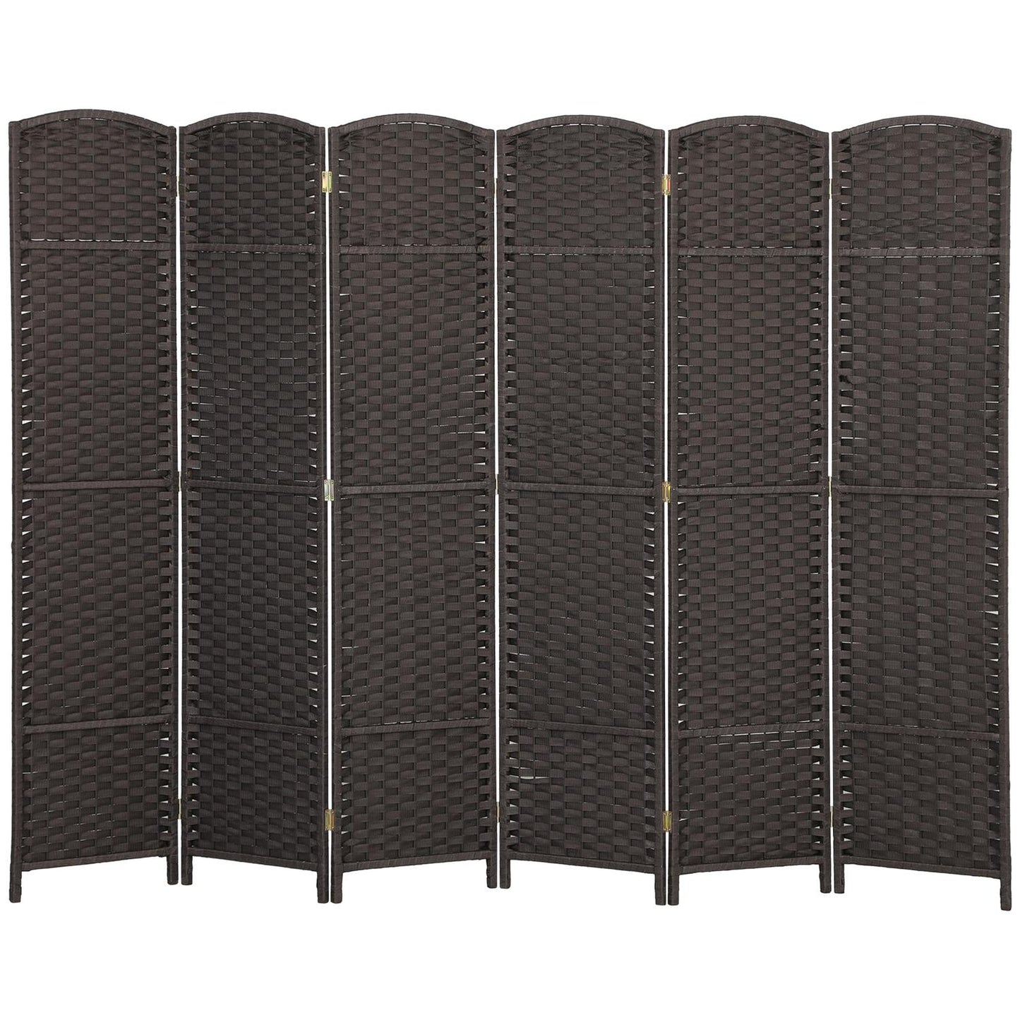 6-Panel Folding Room Divider, Brown, Polypropylene