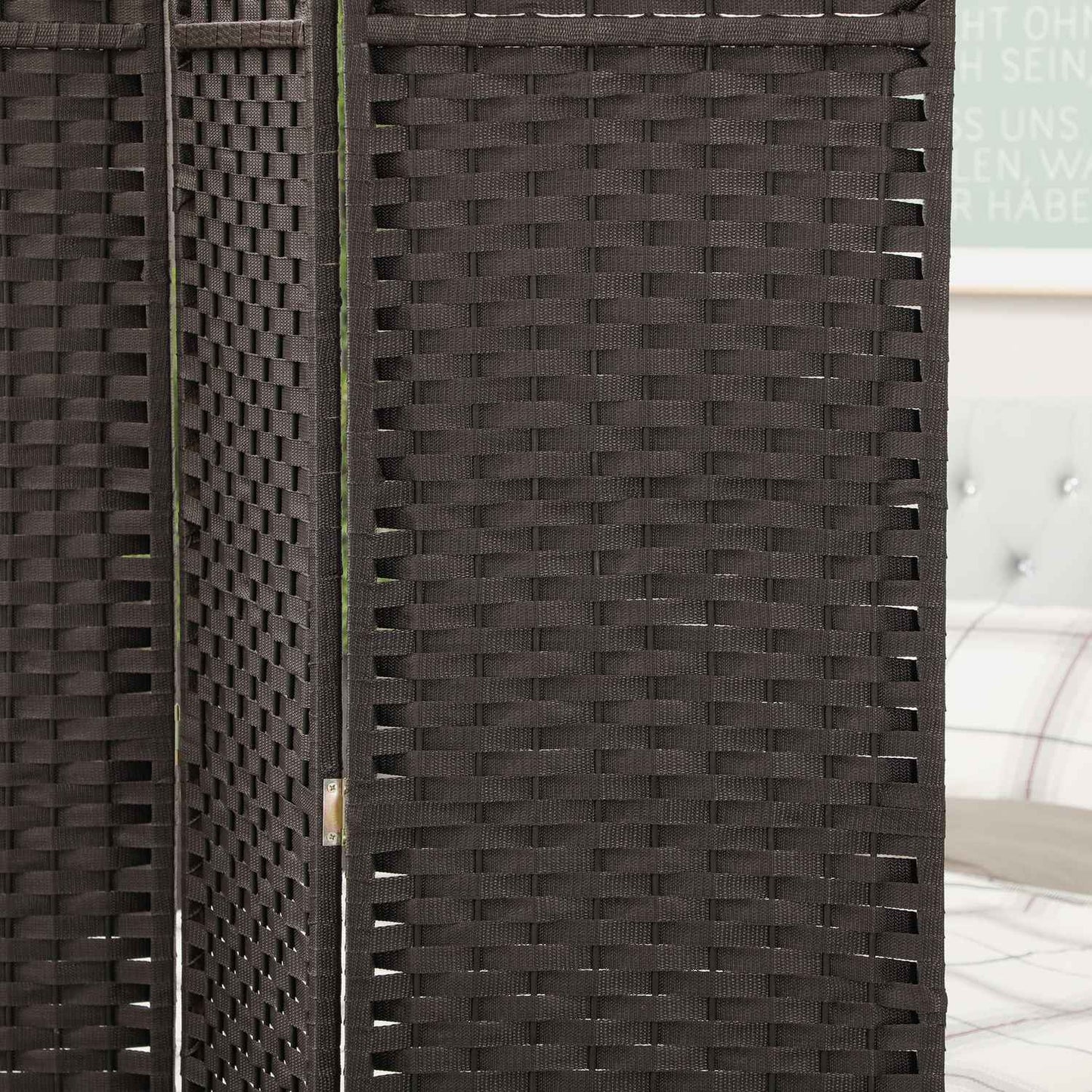 6-Panel Folding Room Divider, Brown, Polypropylene