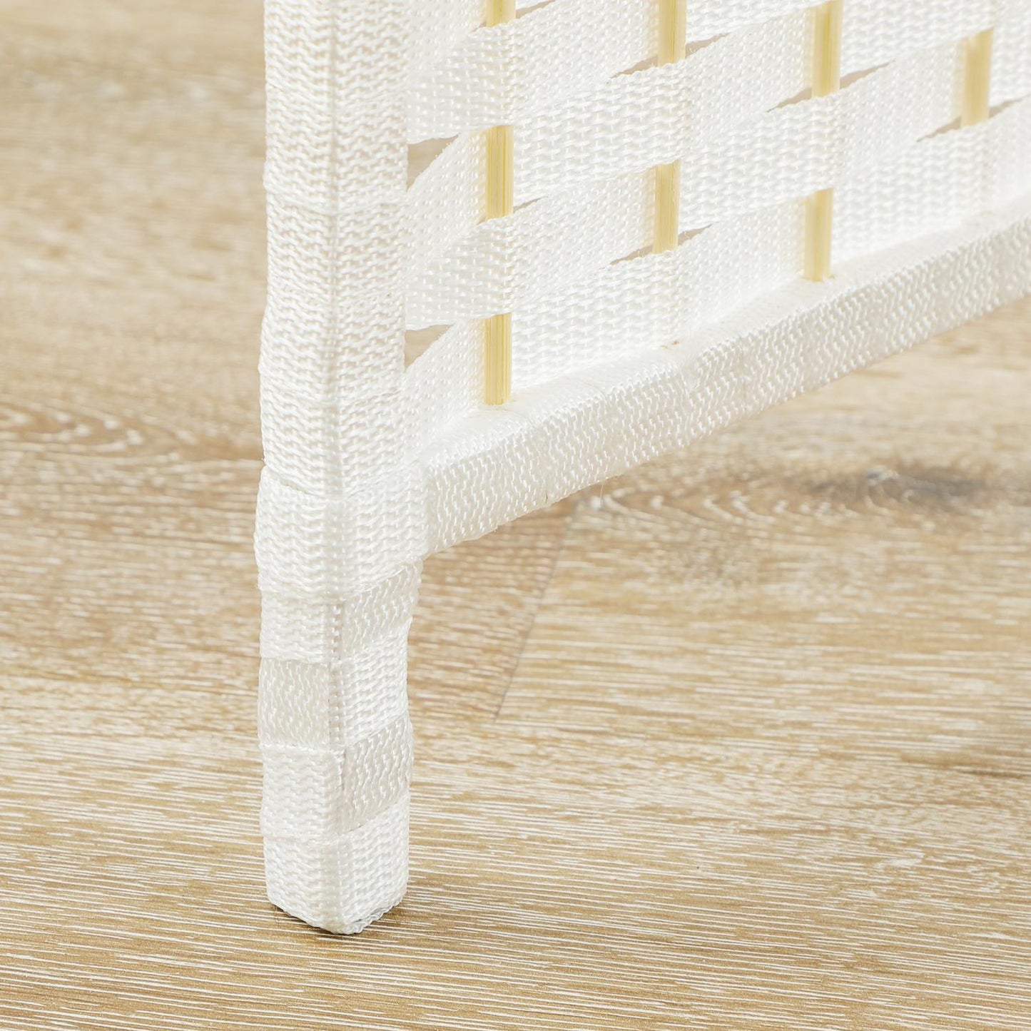 6-Panel Folding Room Divider, White Polypropylene