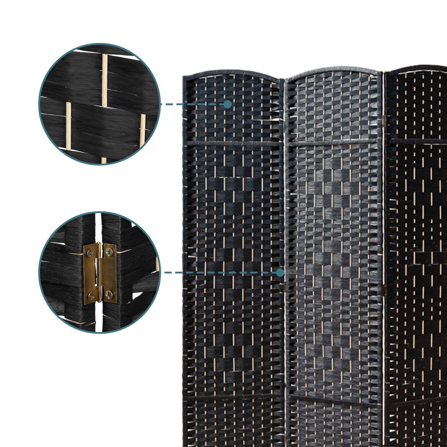 6-Panel Room Divider Folding Screen