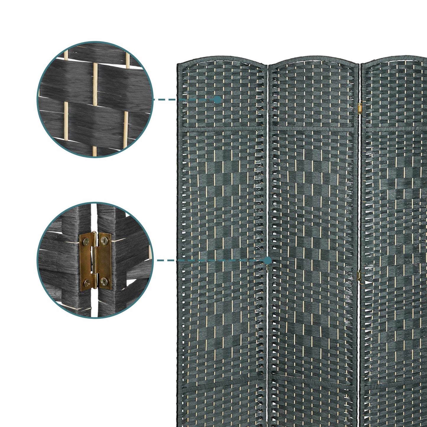 6-Panel Room Divider Folding Screen