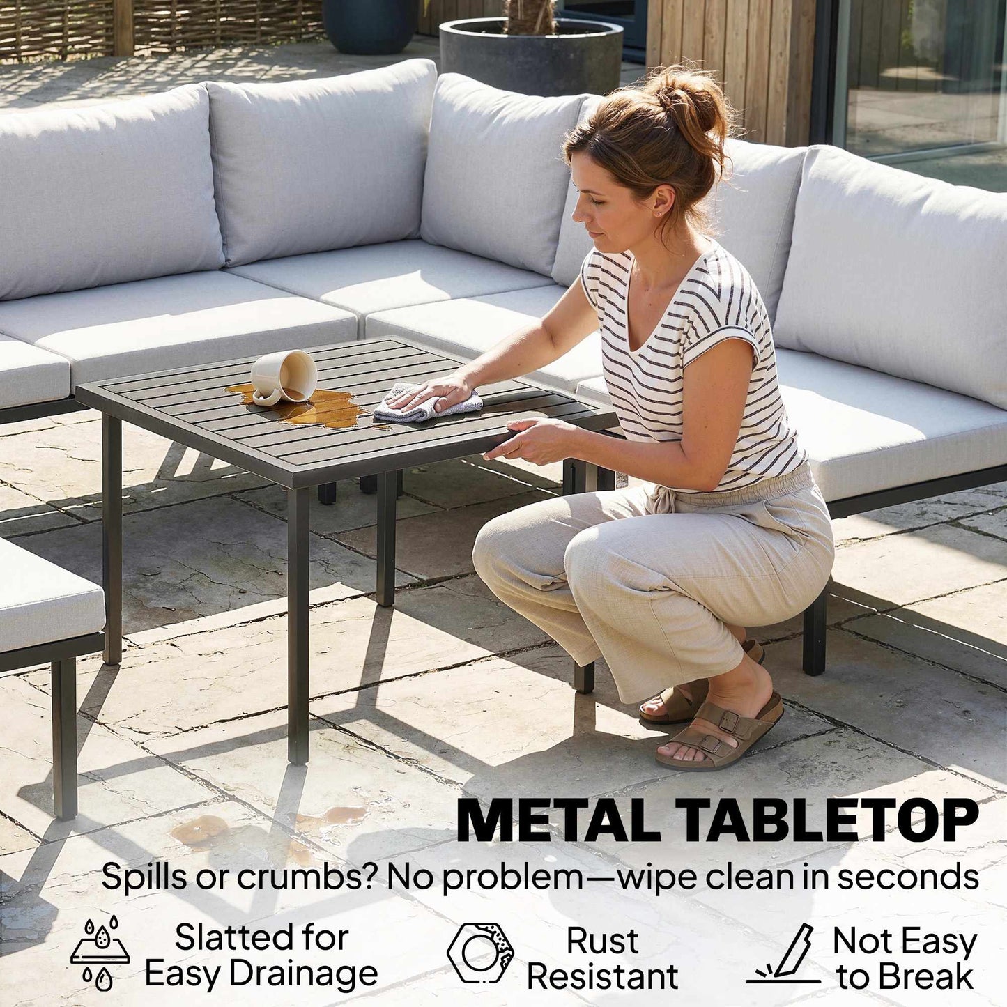 6-Piece Outdoor Lounge Set for 5-6 People with Table