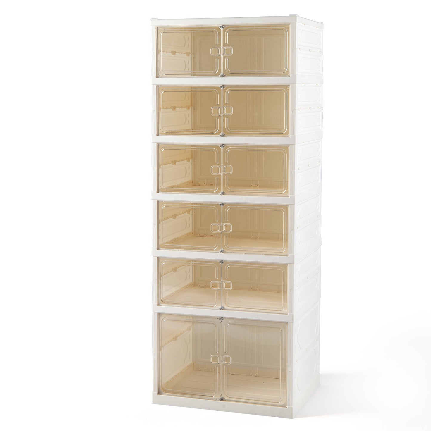 6-Tier Shoe Cabinet for 12 Pairs with Magnetic Doors