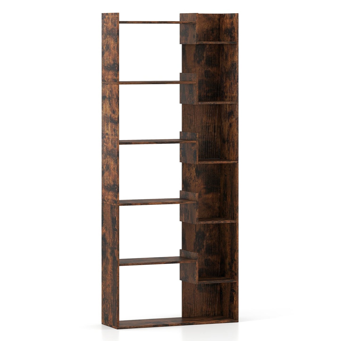 6-Tier Wooden Bookshelf with 11 Shelves, 163 cm