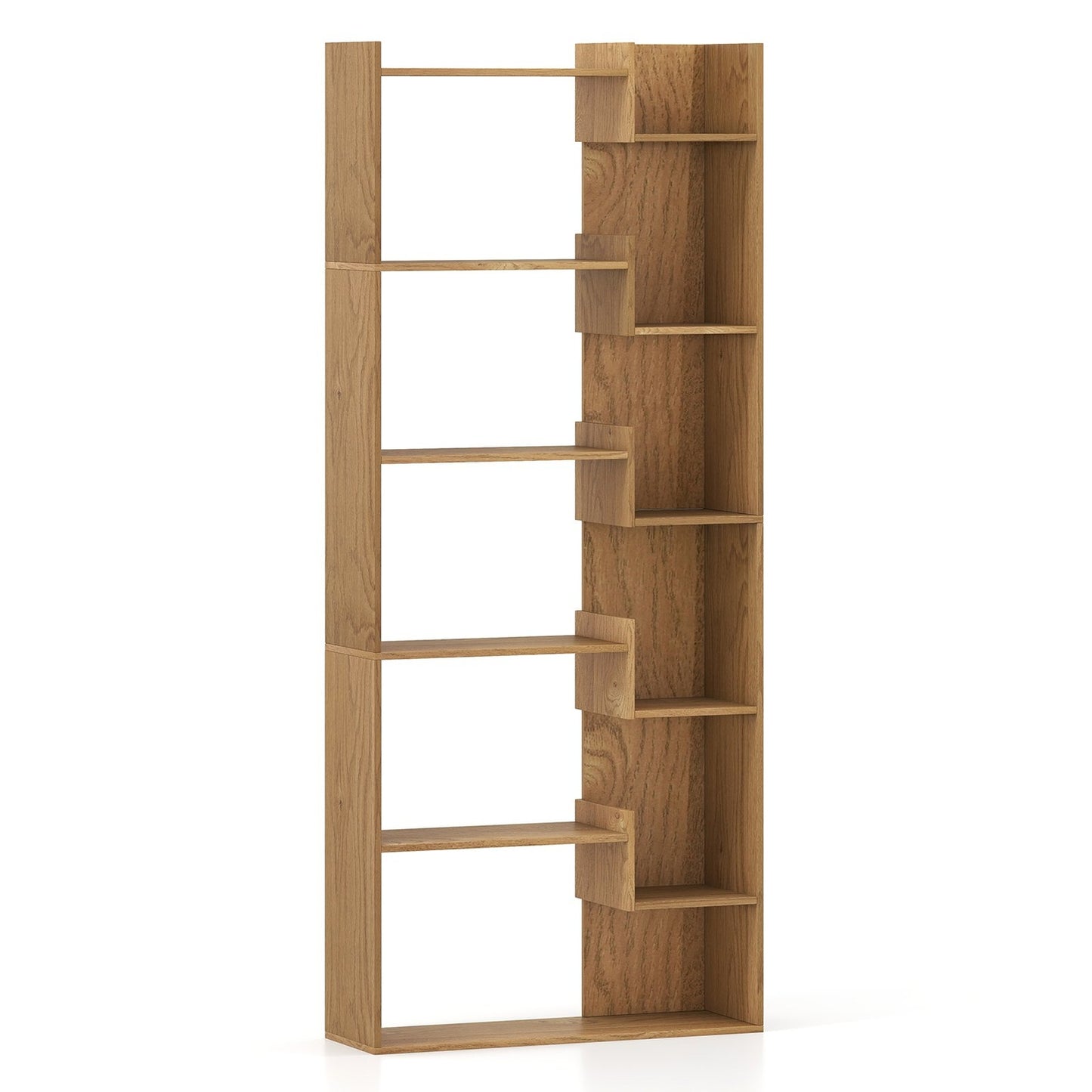 6-Tier Wooden Bookshelf with 11 Shelves, 69x22x163 cm